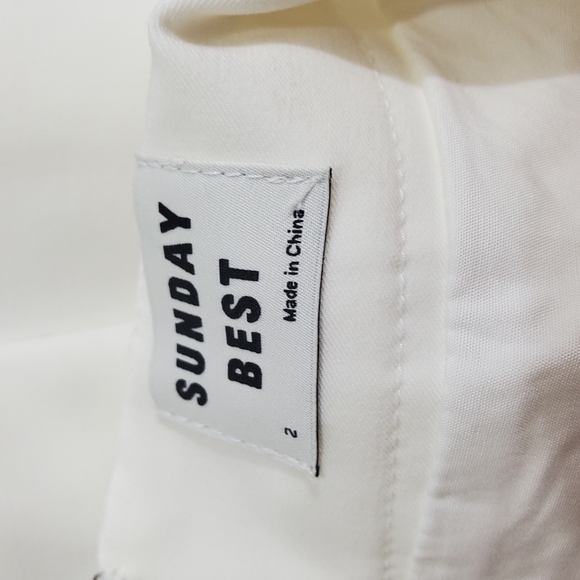 Aritzia Sunday Best Olive Style Pleated Mini Skirt White NWT Size 2 Tennis Prep - Picture 10 of 13